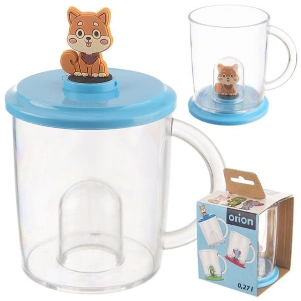 BARNKÅSE MED LOCK OCH FIGUR FÖR DRYCKER 240ML HUND