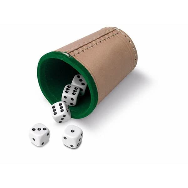 Bæger med Poker Terninger Cayro