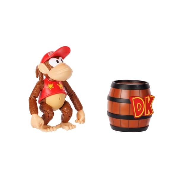 JAKKS Pacific Donkey Kong 4 tommers figur Diddy Kong med DK Barrel