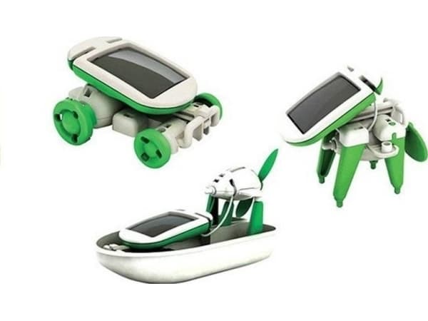 LeanToys pedagogisk solcellerobot for å sette sammen 6 i 1 automatisk vindmølle