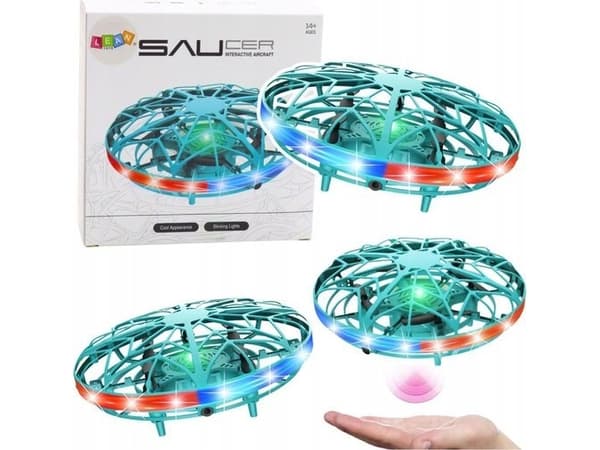 Handstyrd UFO-drönare RC Lights LED Turkos