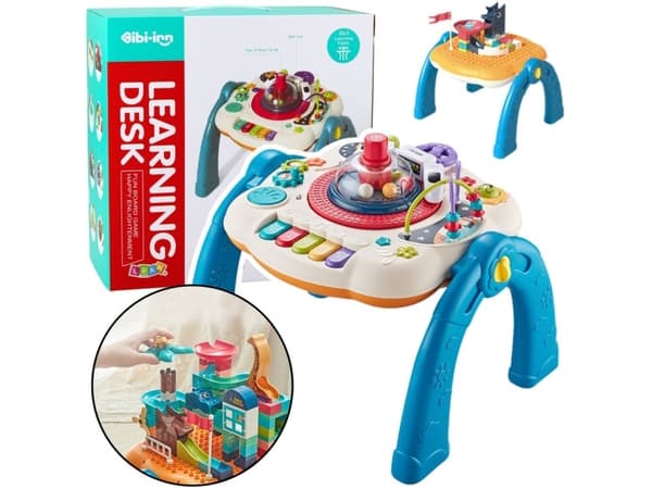 Lean Toys Staliukas Educational Interaktyvus Building Surface 2-in-1 Melyna
