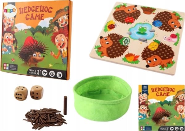 LeanToys Hedgehog Brettspill Logisk lære å telle tre