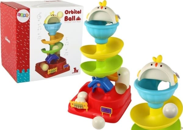 LeanToys Sensorisk Leke Fallende Ball Egg Kylling Slide