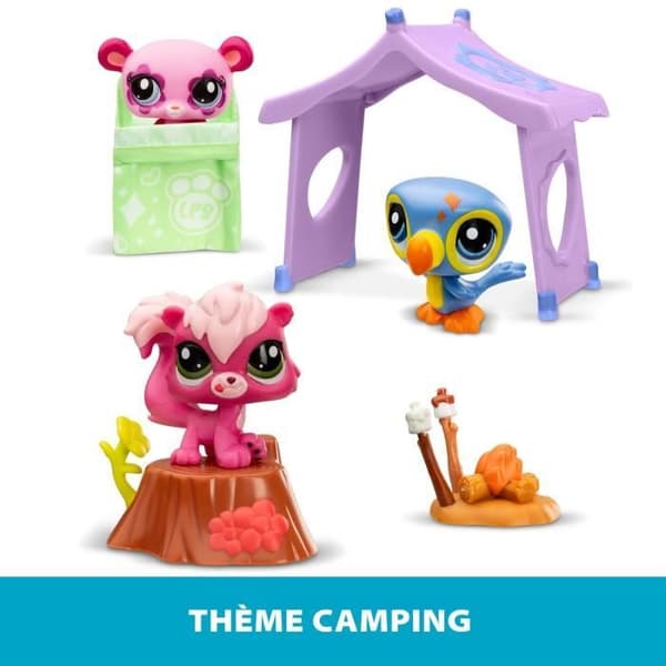 3 Pets Theme Pack - BANDAI - Littlest Pet Shop Camping - Djur och tillbehör