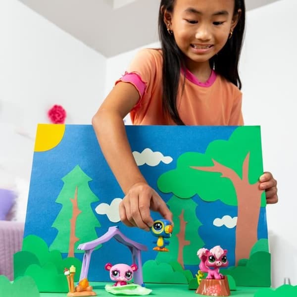 3 Pets Theme Pack - BANDAI - Littlest Pet Shop Camping - Djur och tillbehör