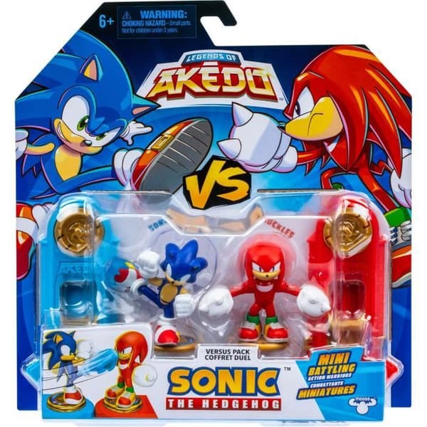 Sonic vs Knuckles Figure Duo - ÄLGEKAKAR - AKEDO - Quick Battle Pack, 2 figurer och kontroller ingår