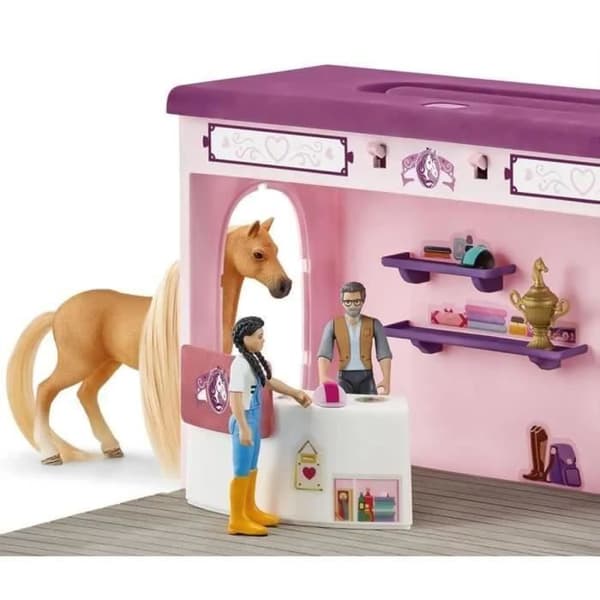 Sofia's Beauty Pop-Up Shop - Schleich Stall Styling Case med Grooming Accessories och hästfigurer - Set med