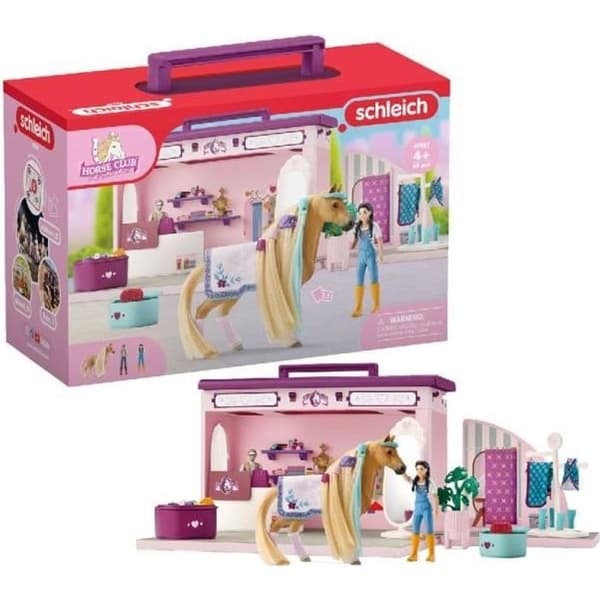 Sofia's Beauty Pop-Up Shop - Schleich Stall Styling Case med Grooming Accessories och hästfigurer - Set med