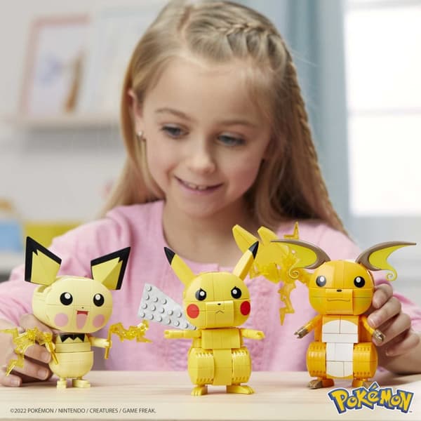 MEGA Pokémon Construx Bygg och Visa Pikachu Evolution Trio