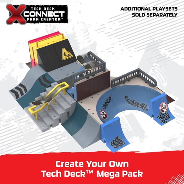 Tech Deck, Vert Wall 2.0, X-Connect Park Creator, Tilpasset og bygbart rampesæt med eksklusivt gribebræt, Børnelegetøj til drenge og piger fra 6 år