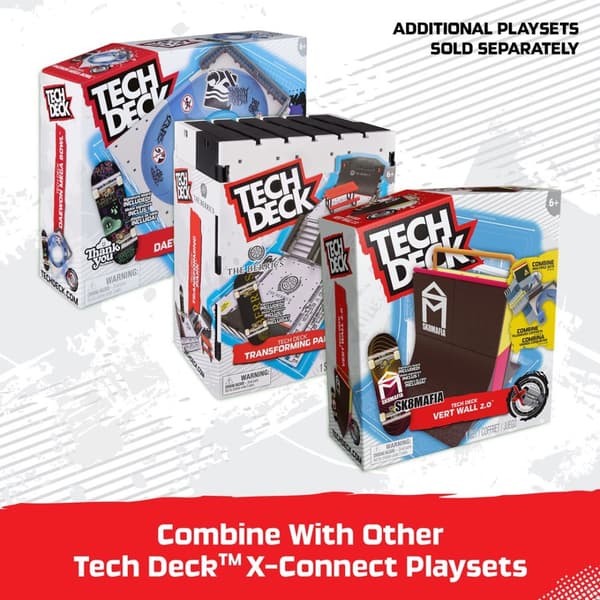 Tech Deck, Vert Wall 2.0, X-Connect Park Creator, Tilpasset og bygbart rampesæt med eksklusivt gribebræt, Børnelegetøj til drenge og piger fra 6 år