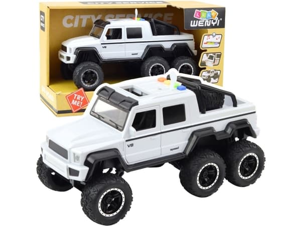 Terrängfordon Fricative Drive Lights Sounds White Pearl 6x6 1:16