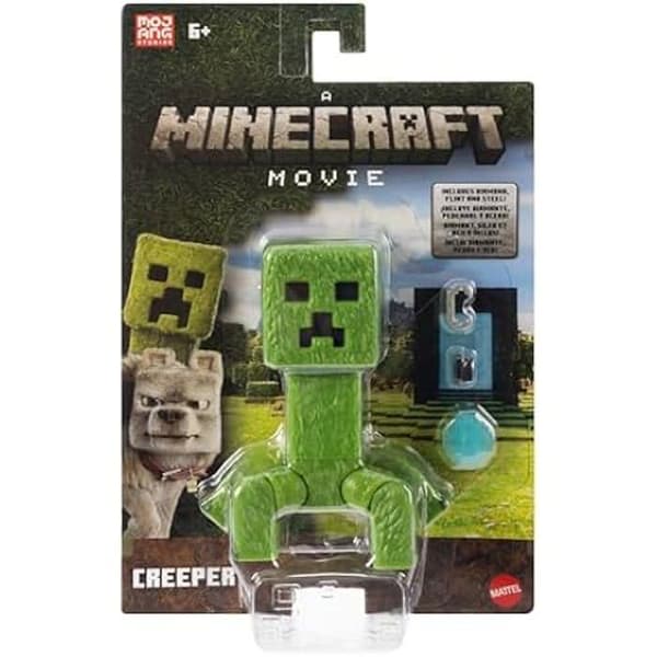 Rörlig figur - MATTEL - Creeper - 10 cm - Inkluderar tillbehör - Inspirerad av Minecraft