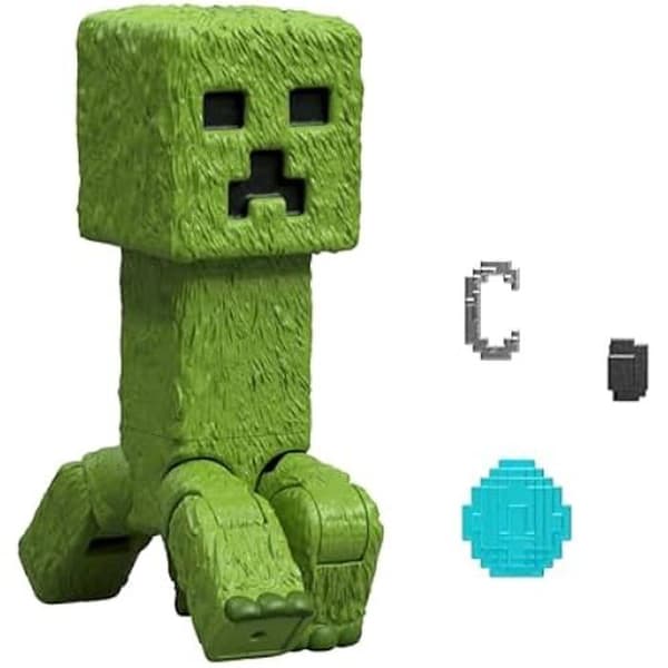 Rörlig figur - MATTEL - Creeper - 10 cm - Inkluderar tillbehör - Inspirerad av Minecraft