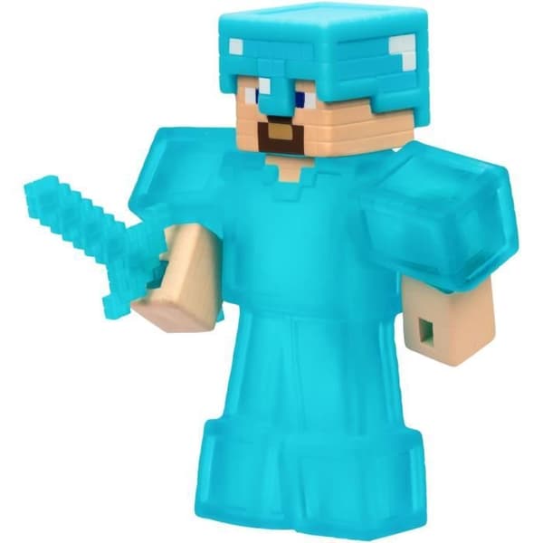 Utvidbar figur - GOO JIT ZU - Minecraft Steeve - 11 cm - Elastisk textur - Utvidbar 3x