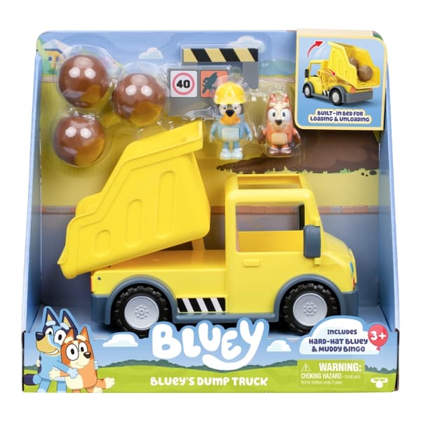 Bluey Bluey's Dump Truck med eksklusive Hard-Hat Bluey og Muddy Bingo-figurer - (90317)