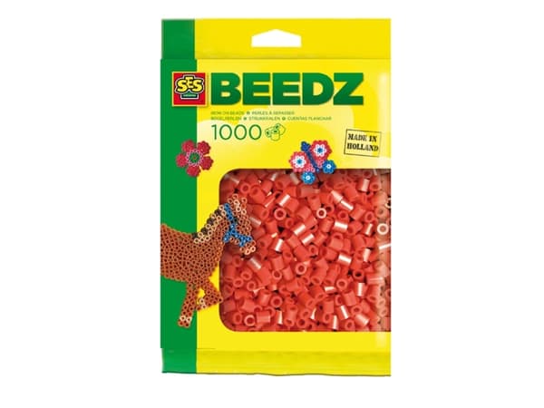 SES Creative Beedz Children''s packet of 1000 Red Iron on Beads, Perler, 1000 stykker, Rød, Gutt/Jente, 5 år, 12 år