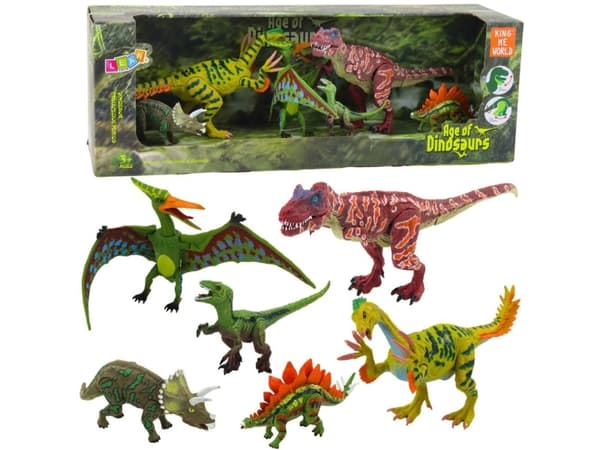 Set med figurer Dinosaurier Rörliga ben Snutar 6st LEAN Toys