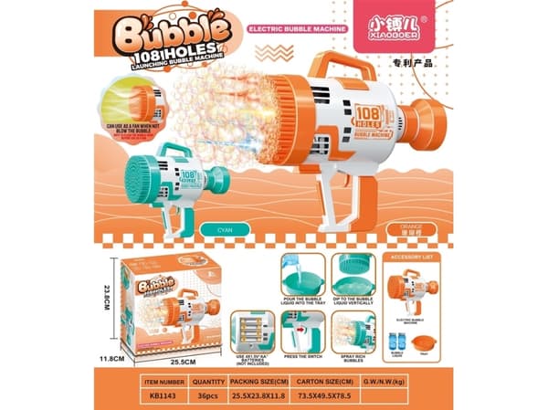 Nenurodyta_V Soap Bubbles Gun With 108 Holes Kb1143