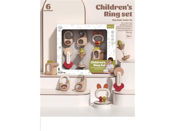 Nenurodyta_Z 6Pcs Baby Rattle Teether Set