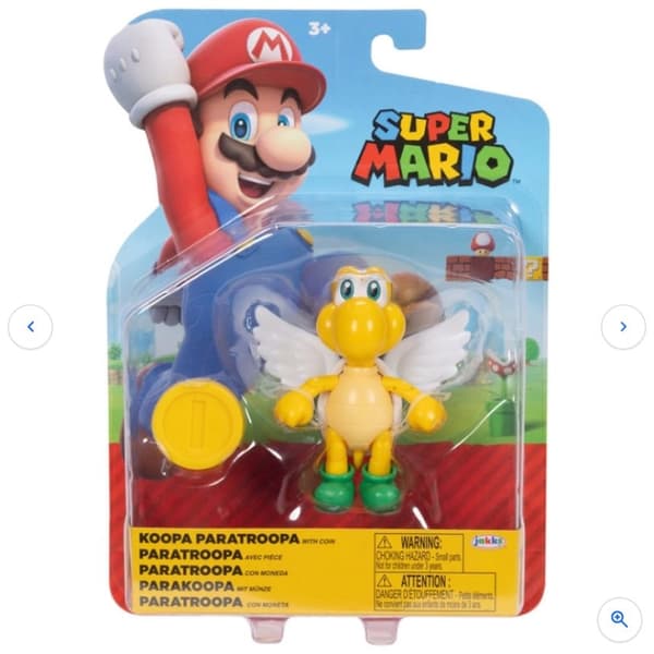 Nintendo Super Mario Action Figure Green Para Koopa Troopa with Coin 10cm