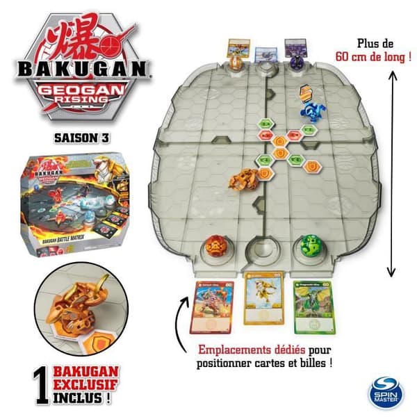BAKUGAN - COMBAT ARENA BATTLE MATRIX SEASON 3 - 6060362 - Exklusiv Golden Sharktar Deluxe spelbräda med Bakugan kulor och kort