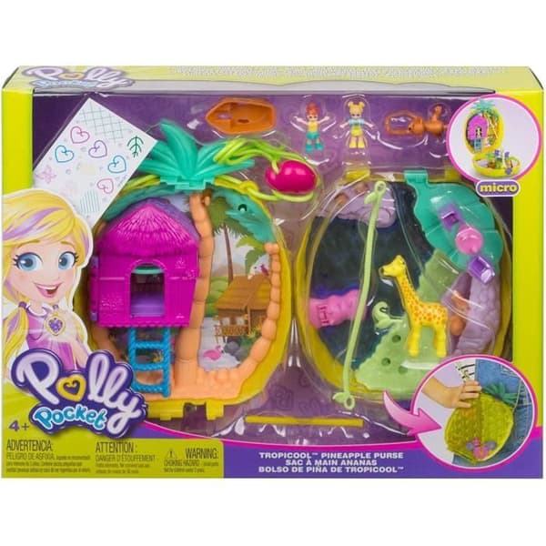 Polly Pocket - Safari Pineapple Surprise Bag - Miniatyrfigurer - Gul - från 4 år och uppåt