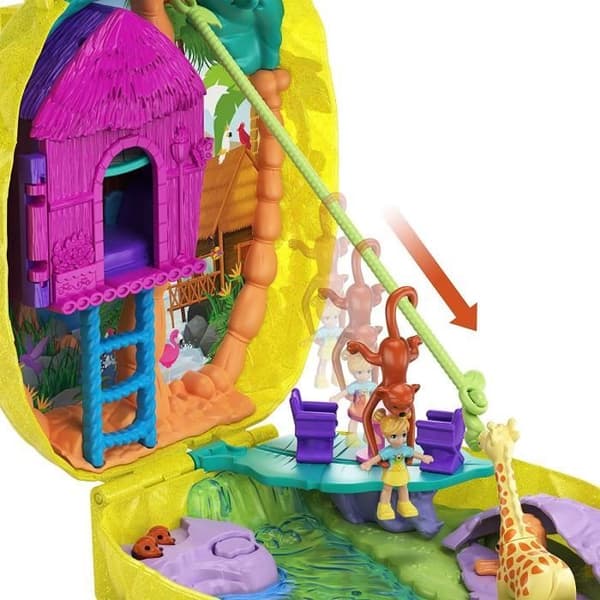 Polly Pocket - Safari Pineapple Surprise Bag - Miniatyrfigurer - Gul - från 4 år och uppåt