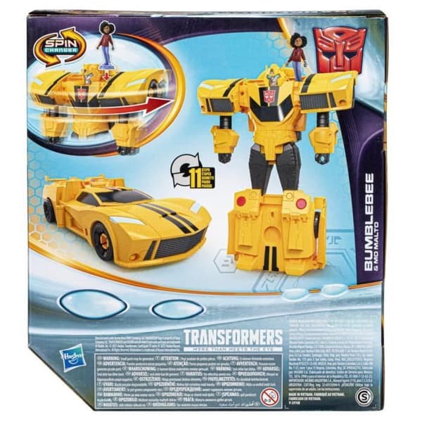 Transformers EarthSpark Spin Changer Bumblebee och Mo Malto Figur - HASBRO - Blå - Blandad - Från 6 år