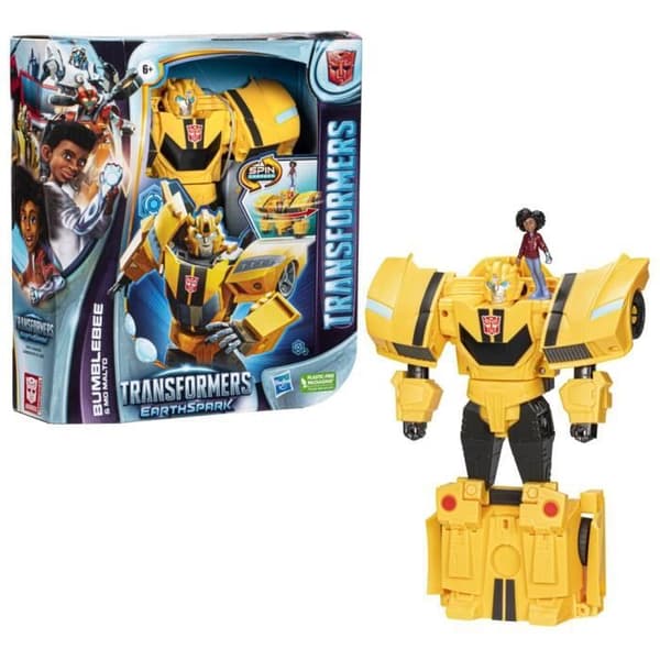 Transformers EarthSpark Spin Changer Bumblebee och Mo Malto Figur - HASBRO - Blå - Blandad - Från 6 år