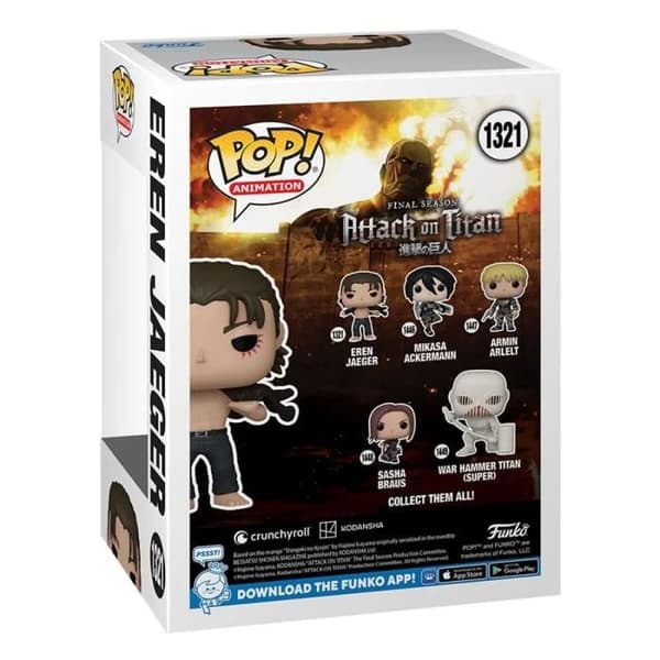 Funko Pop! Animation: Attack on Titan Final Season - Eren Jaeger - Flerfärgad - Grå - Vuxen - Pop!