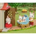Miniatyrbild 3 av 5: Miniatyrfigurer - SYLVANIAN FAMILIES - The Chocolate Rabbit tvillingar och deras dubbla barnvagn