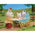 Miniatyrbild 4 av 5: Miniatyrfigurer - SYLVANIAN FAMILIES - The Chocolate Rabbit tvillingar och deras dubbla barnvagn