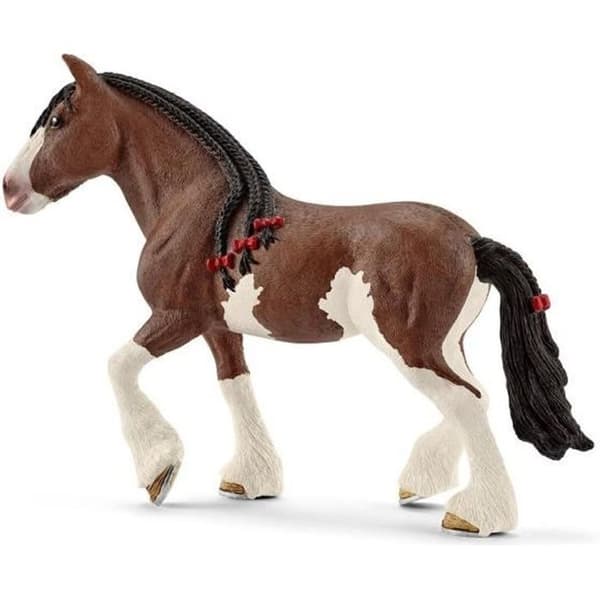 Schleich Figurine - Farm Animal - Clydesdale Mare - Miniatyrkaraktärer - Interiör - Barn