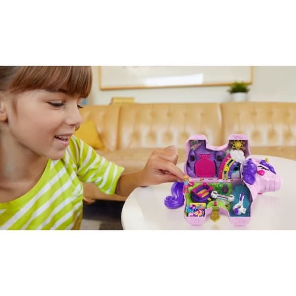 Polly Pocket - Surprise Unicorn Bag - Fairy Unicorn Piñata + 25 tillbehör