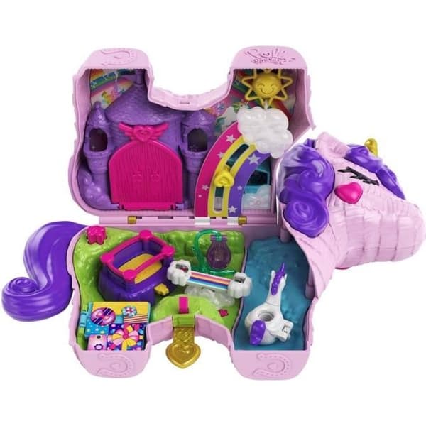 Polly Pocket - Surprise Unicorn Bag - Fairy Unicorn Piñata + 25 tillbehör