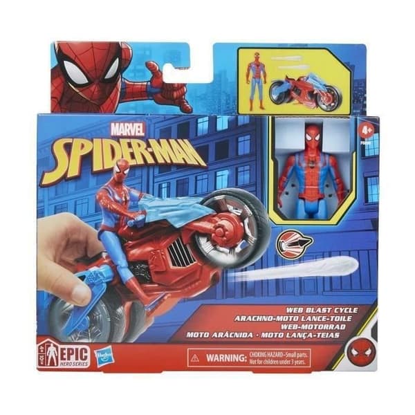 Spider-Man Arachno-web-lanserande motorcykelfigur med fordon och projektiler - HASBRO - från 4 år gammal