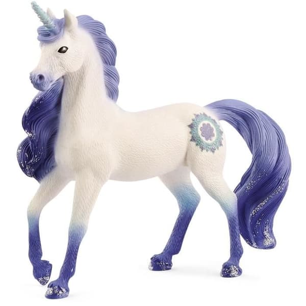 Figurin - SCHLEICH - Mandala Unicorn, hingst - Färgglad klänning och stolt hållning