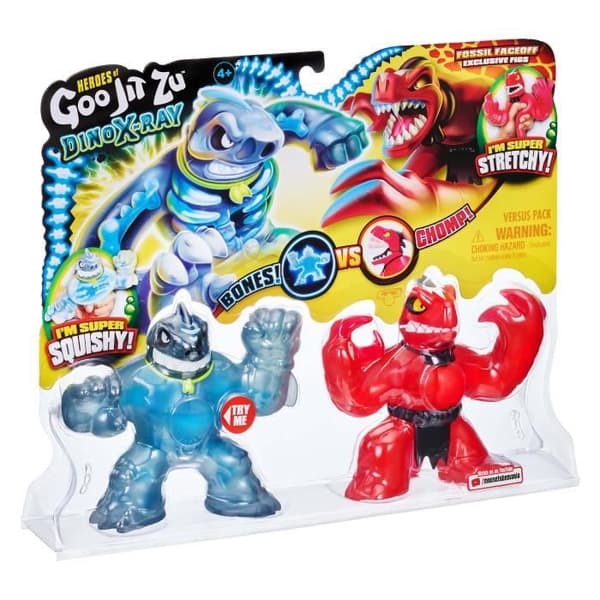 Set med två Heroes of Goo Jit Zu DINO X-RAY figurer - THRASH VS VERAPTZ
