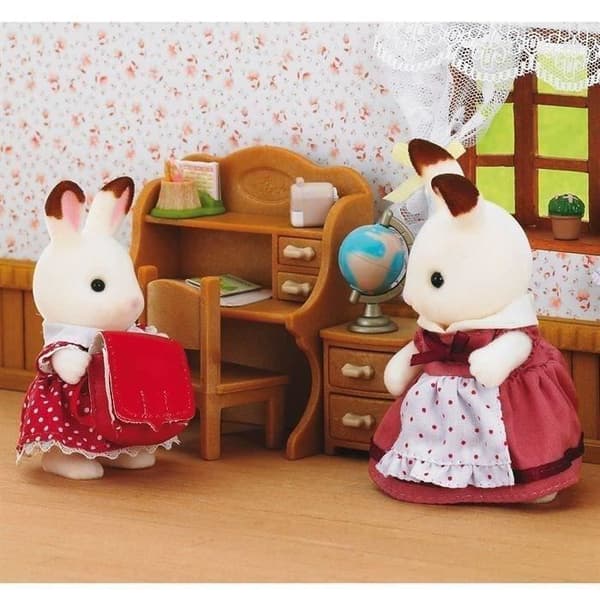 Sylvanian Families Barnskrivbord - Syster Chokladkanin - Tillbehör ingår