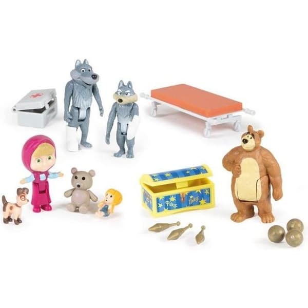 Mini Universe Masha & Michka box set - 7 figurer och tillbehör för barn från 3 år och uppåt