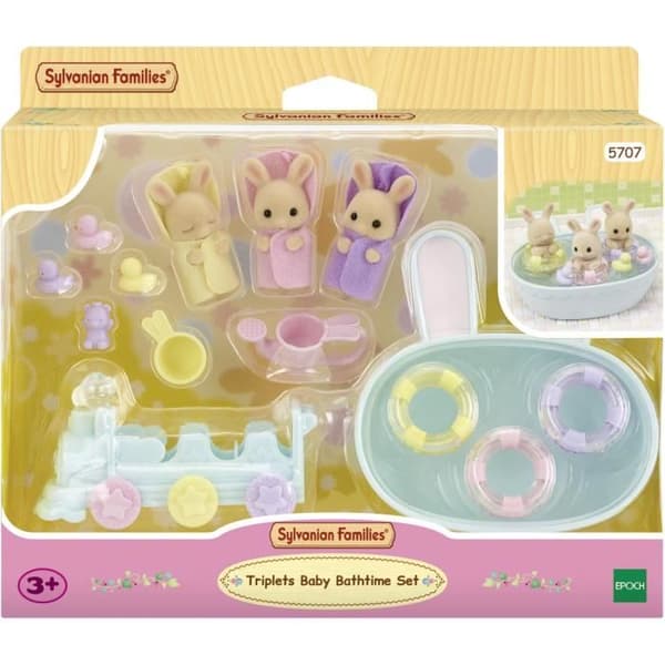 Miniatyrfigurer - SYLVANIAN FAMILIES - 5707 - The Cream Rabbit trillingar och badtillbehör