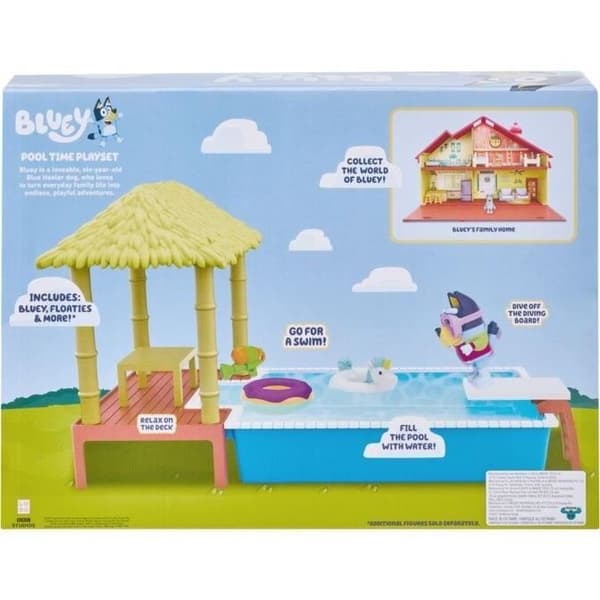 Bluey's Swimming Pool Figure - MOOSE TOYS - Lekset med tillbehör för barn från 3 år och uppåt