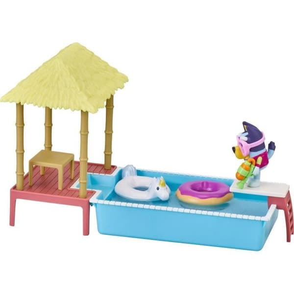 Bluey's Swimming Pool Figure - MOOSE TOYS - Lekset med tillbehör för barn från 3 år och uppåt