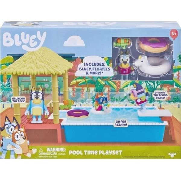 Bluey's Swimming Pool Figure - MOOSE TOYS - Lekset med tillbehör för barn från 3 år och uppåt