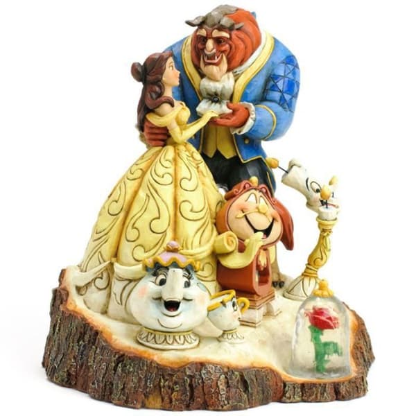 Skönheten och odjuret figurin - Disney Tradition Collection av Jim Shore - Målad träeffekt - 20 cm