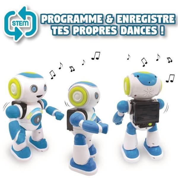 POWERMAN® JUNIOR - Min intelligenta robot som läser tankar (franska), ljud och ljus - LEXIBOOK