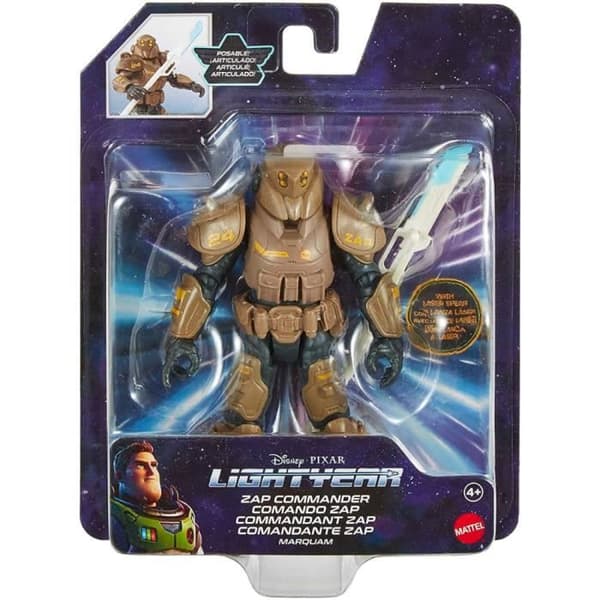 Disney Pixar ledad figur - Buzz Lightyear Commander ZAP - MATTEL - Brun - 12,7 cm