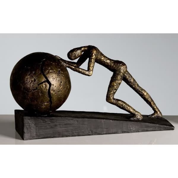Casablanca Skulptur "Heavy Ball" från Poly bronsfarben auf schwarzer Basis 59598